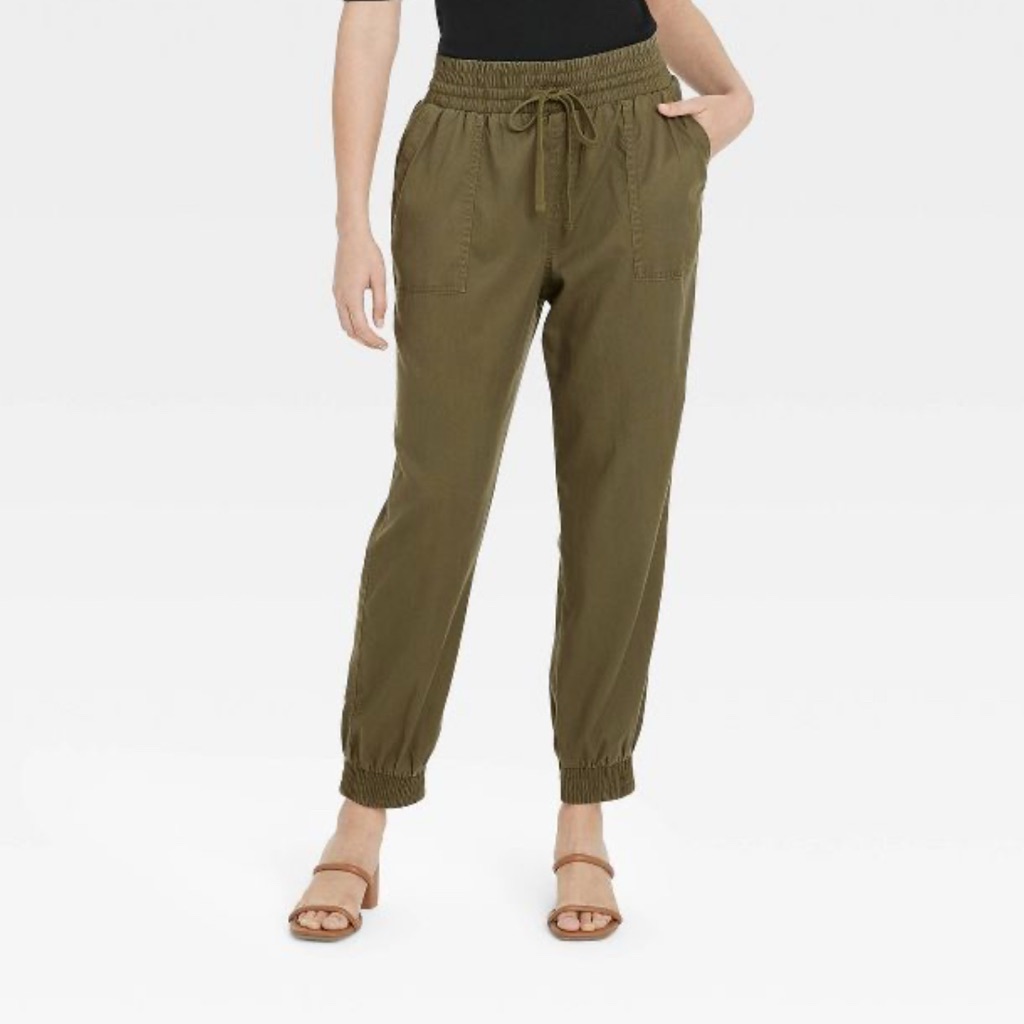 A New Day | High Rise Woven Ankle Jogger Pants | Sz L